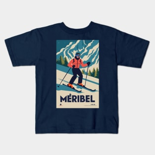 A Vintage Travel Art of Meribel - France Kids T-Shirt
